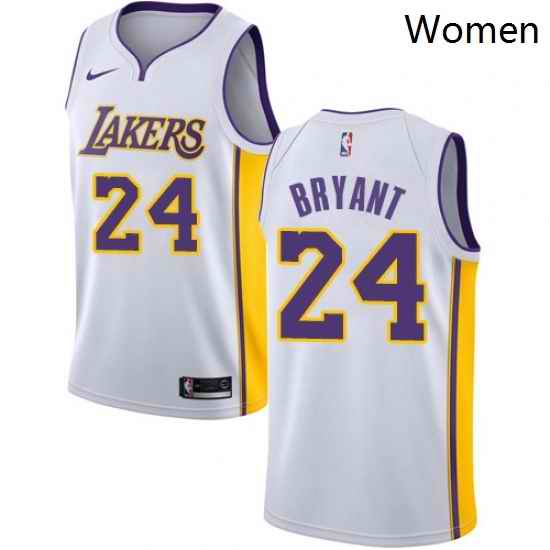 Womens Nike Los Angeles Lakers 24 Kobe Bryant Swingman White NBA Jersey Association Edition